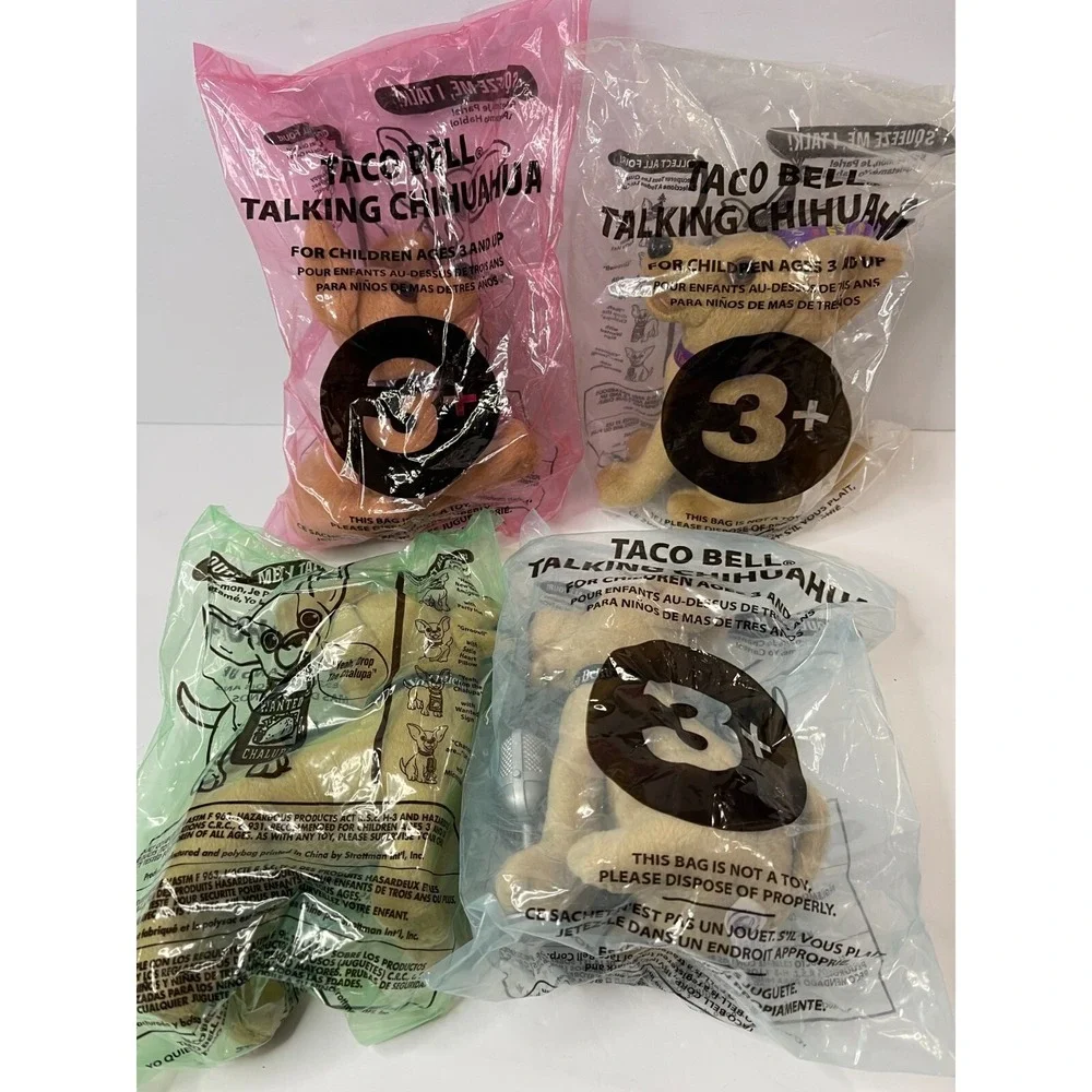 1998 Taco Bell Chihuahua Talking Dogs Complete‎ Set of 4 NO LONGER TALKING